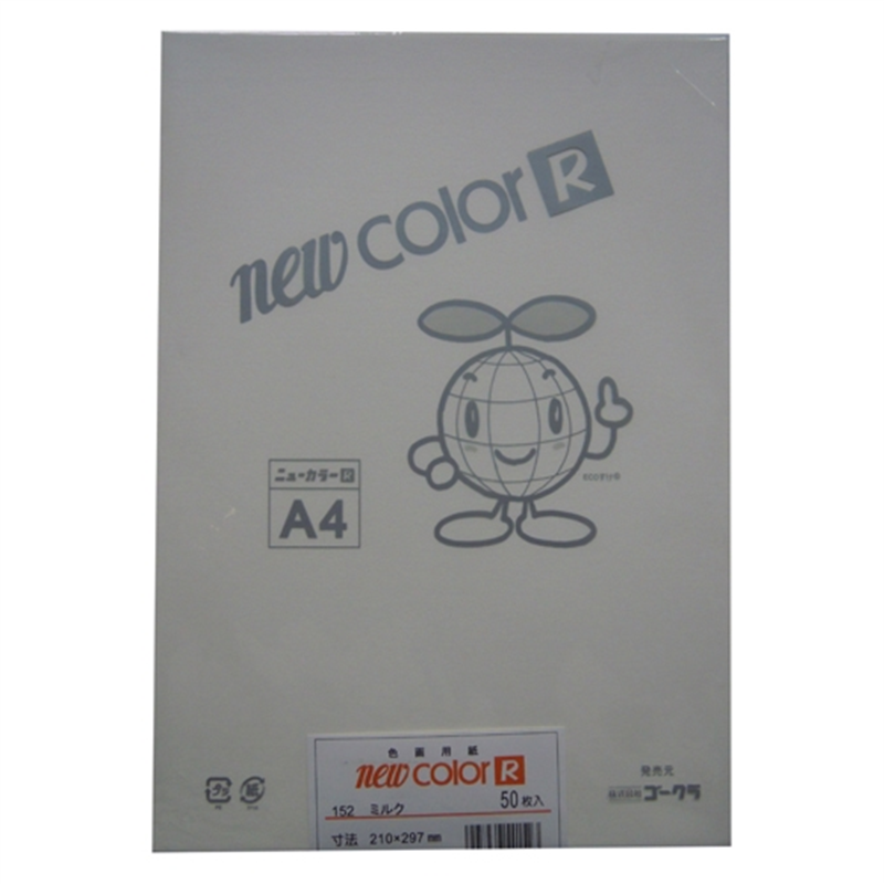 リンテック 色画用紙R A4 A4NCR-152 ミルク 1個(ご注文単位1個)【直送品】