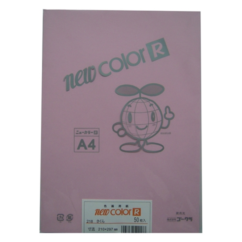 リンテック 色画用紙R A4 A4NCR-218 さくら 1個(ご注文単位1個)【直送品】