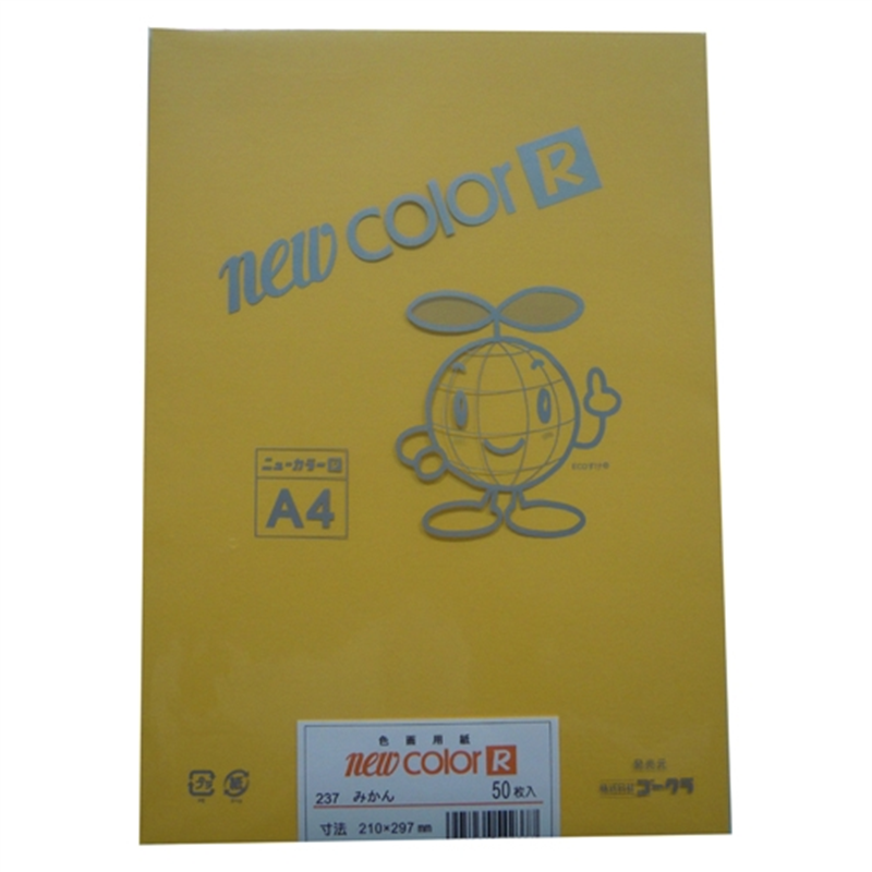 リンテック 色画用紙R A4 A4NCR-237 みかん 1個(ご注文単位1個)【直送品】
