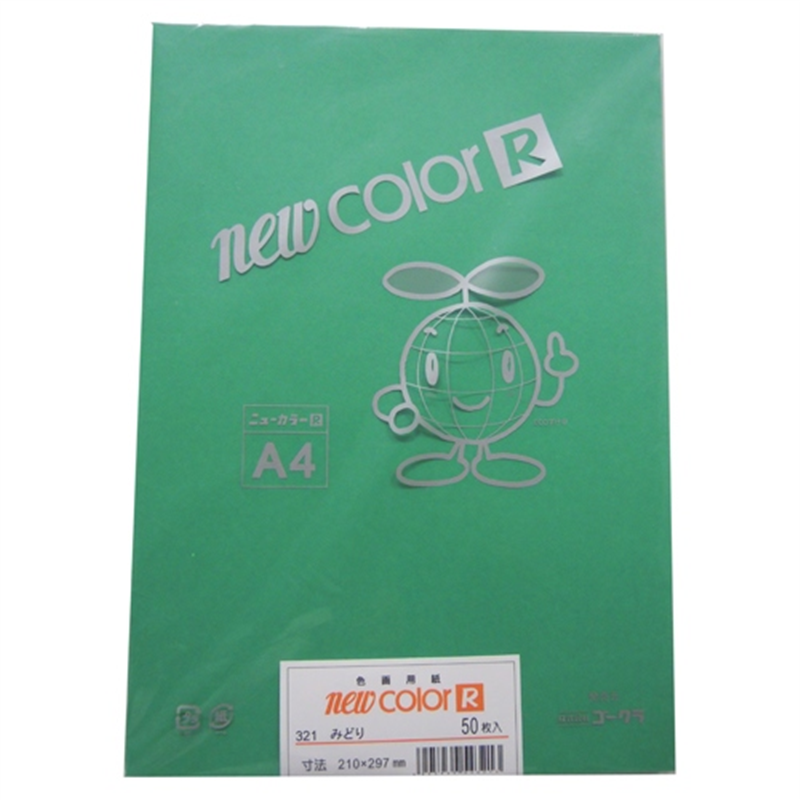 リンテック 色画用紙R A4 A4NCR-321 みどり 1個(ご注文単位1個)【直送品】