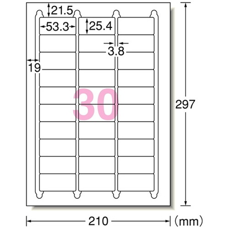 エーワン マルチプリンタラベル30面28455 1個(ご注文単位1個)【直送品】