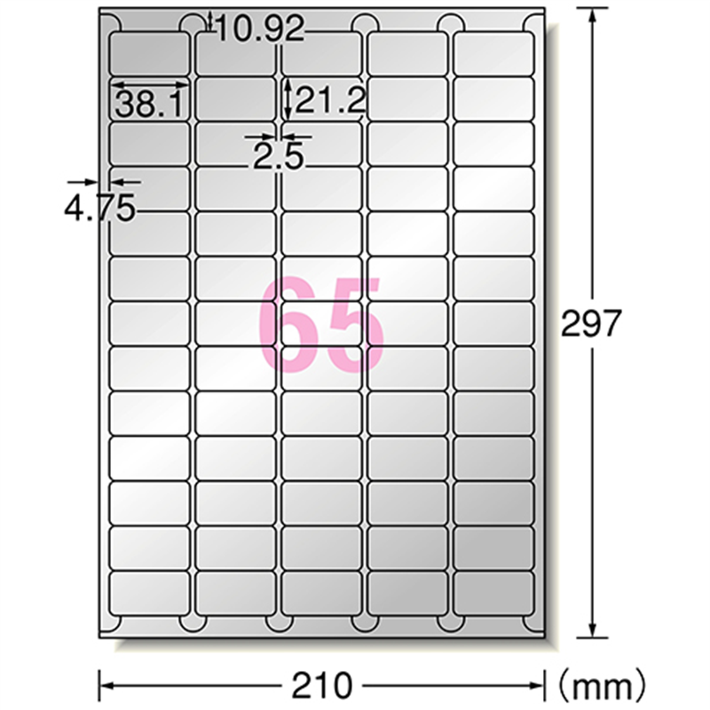 エーワン 屋外サインラベル31059 A4 65面 5枚  1個（ご注文単位1個）【直送品】