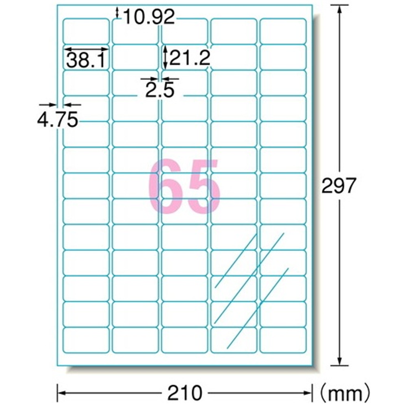 エーワン レーザーラベル31584透明タイプA4 65面10枚 1個(ご注文単位1個)【直送品】