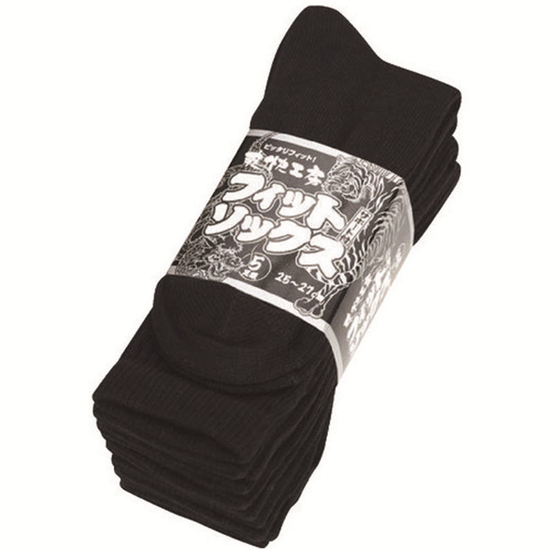 川西工業 のびのびソックス 先丸 ブラック 5足  1個（ご注文単位1個）【直送品】