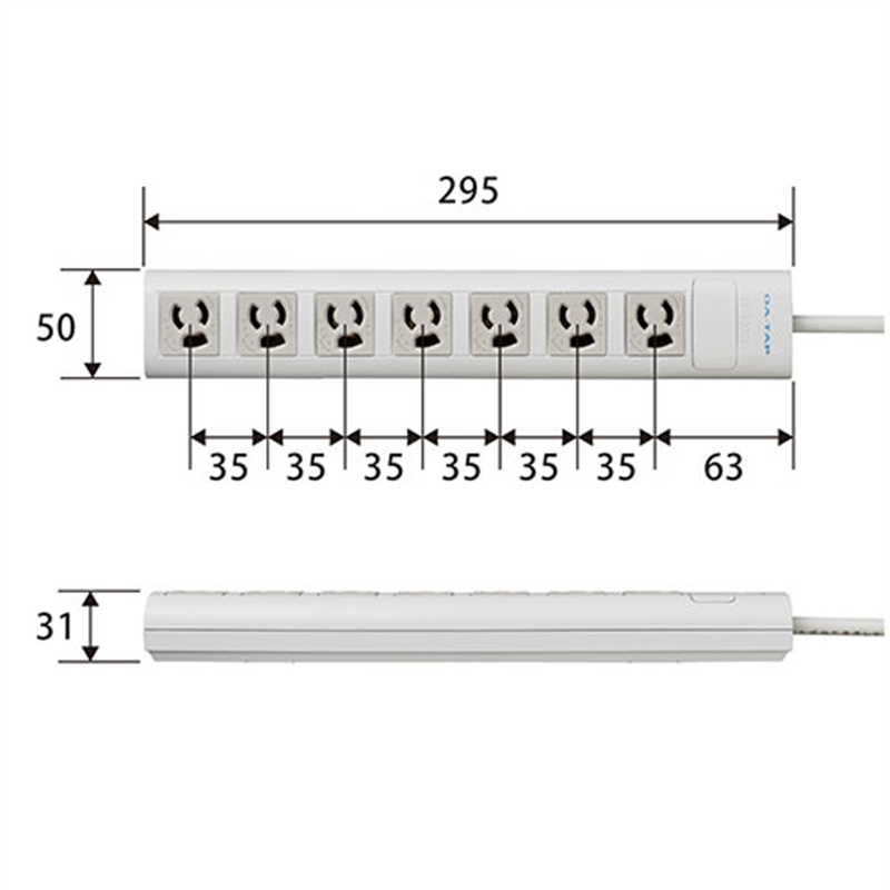 エレコム OAタップ7個口 T-ECOY053NDA  1個（ご注文単位1個）【直送品】