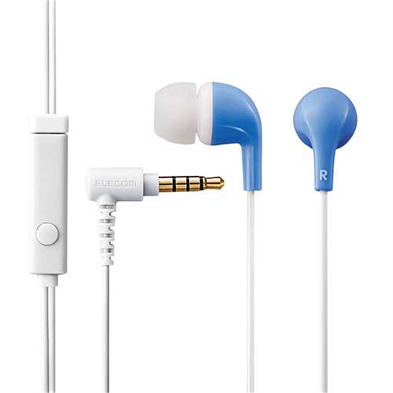 エレコム マイク付きイヤホン ブルー EHP-CN300MBU  1個（ご注文単位1個）【直送品】