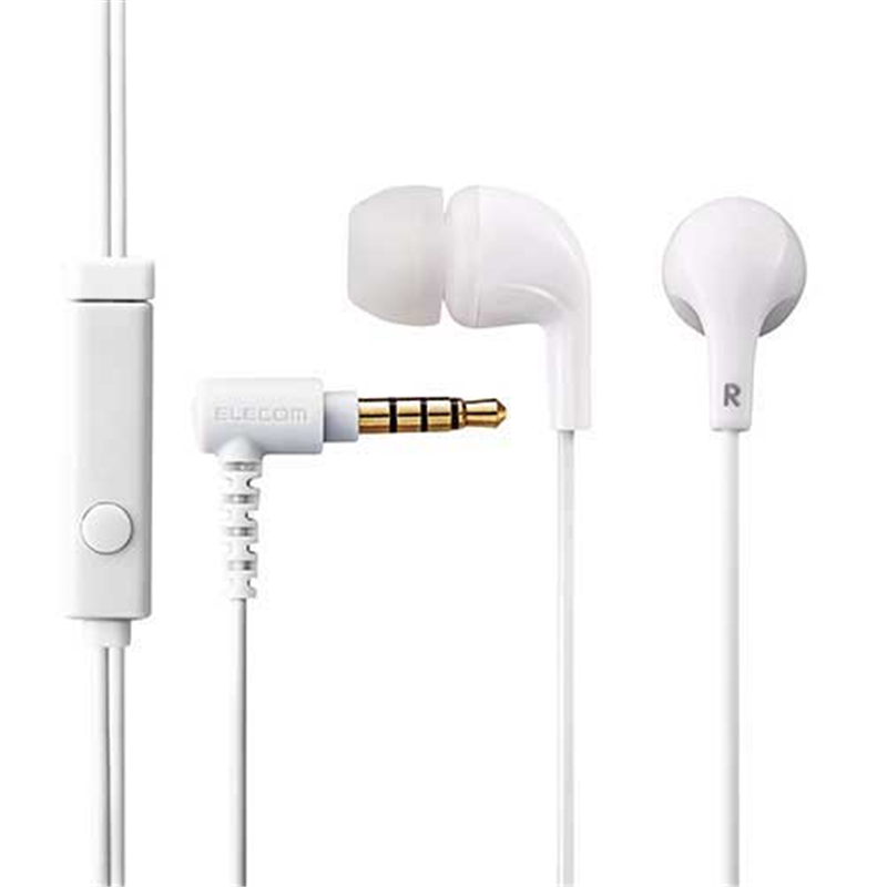 エレコム マイク付きイヤホン ホワイト EHP-CN300MWH 1個（ご注文単位1個）【直送品】