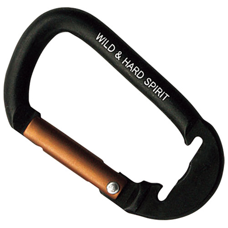 角利産業 アルミカラビナ 6mm 黒  1個（ご注文単位1個）【直送品】