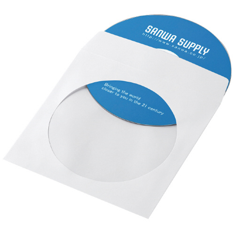 サンワサプライ CD/DVDペーパーケースホワイト100枚  1個（ご注文単位1個）【直送品】