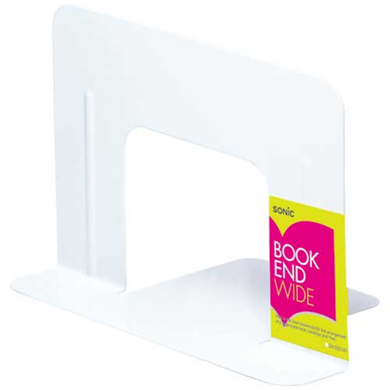 ソニック ブックエンド ワイド 1組(2枚) 白 DA-550-W 1個(ご注文単位1個)【直送品】