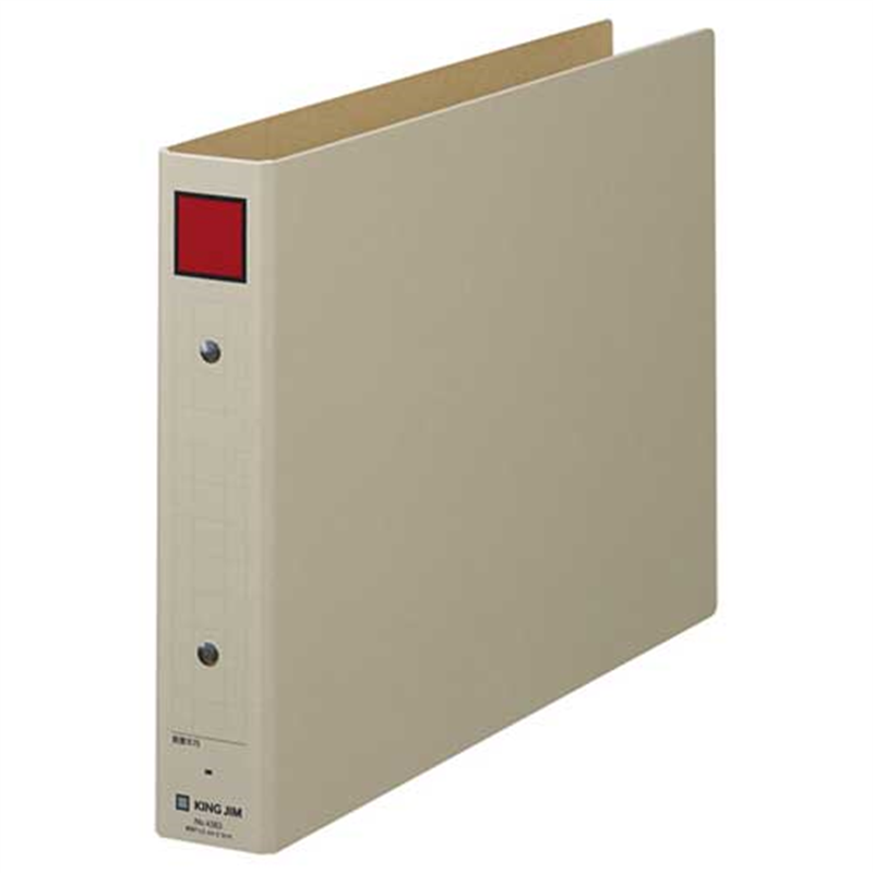 キングジム 保存ファイル 4383 A4E 30mm 灰/赤  1個（ご注文単位1個）【直送品】