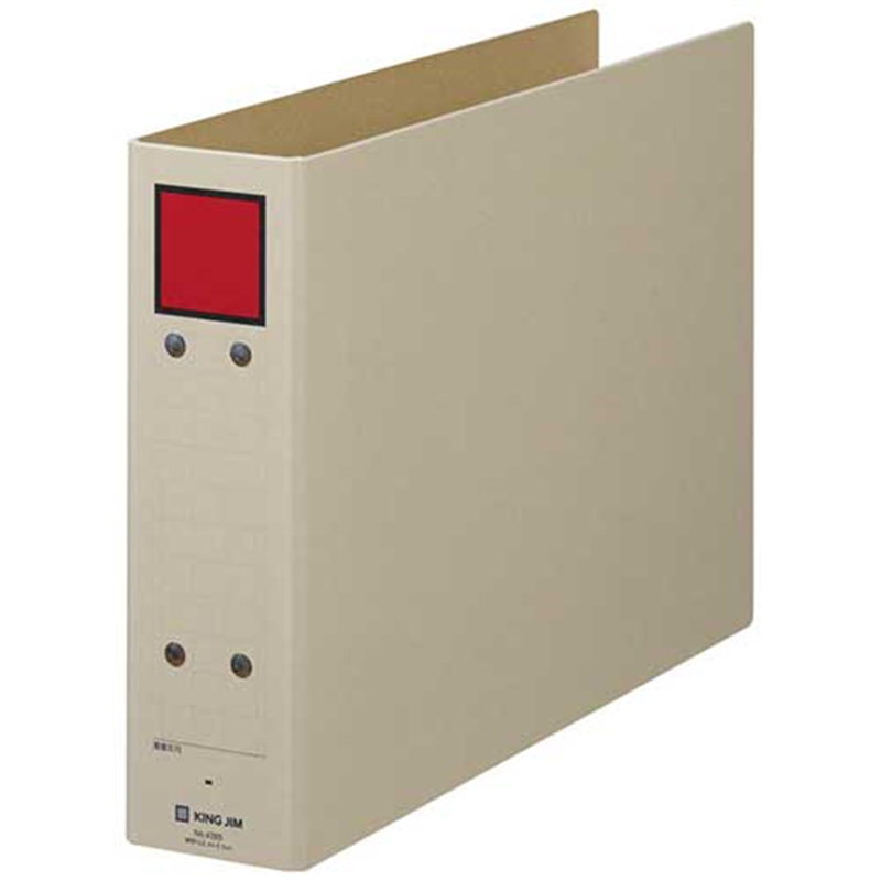 キングジム 保存ファイル 4385 A4E 50mm 灰/赤  1個（ご注文単位1個）【直送品】