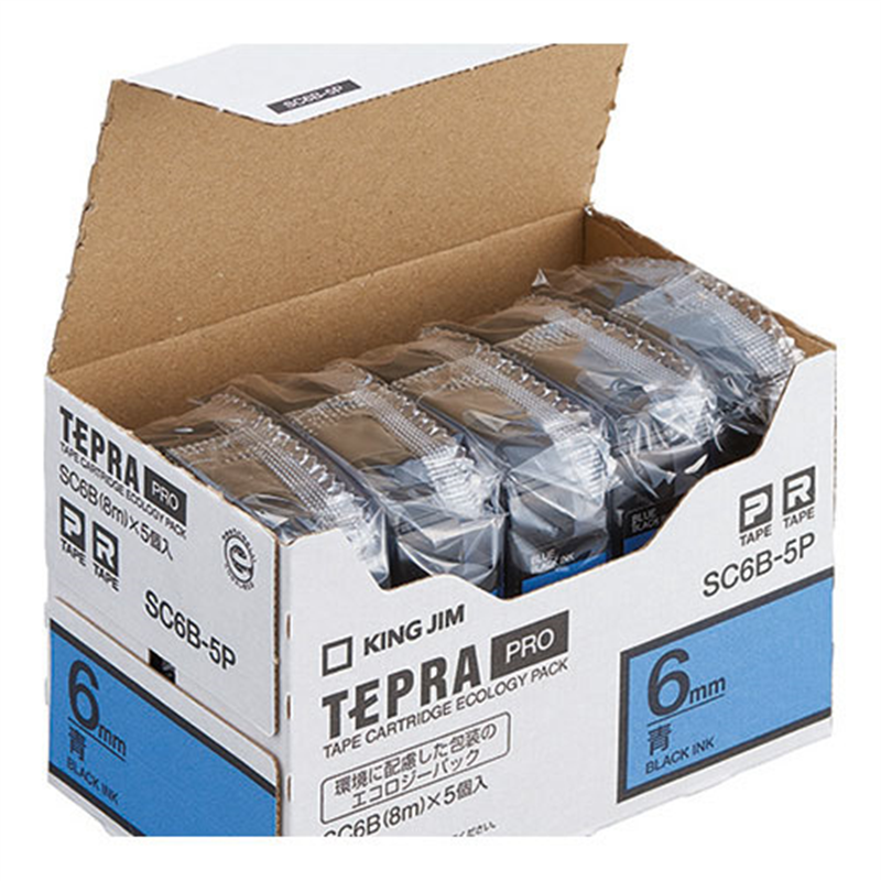 キングジム テプラPROテープカラーラベル青 SC6B-5P  1個（ご注文単位1個）【直送品】
