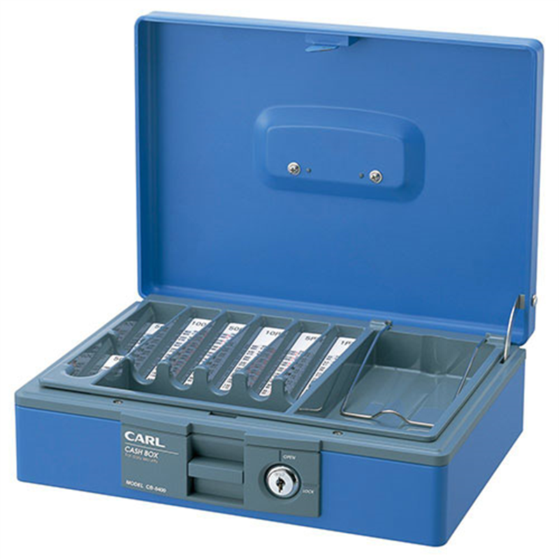 カール事務器 キャッシュボックス CB-8400 ブルー  1個（ご注文単位1個）【直送品】