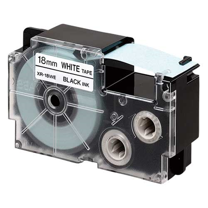 カシオ計算機 ラベルテープ XR-18WE 白に黒文字 18mm 1個(ご注文単位1個)【直送品】