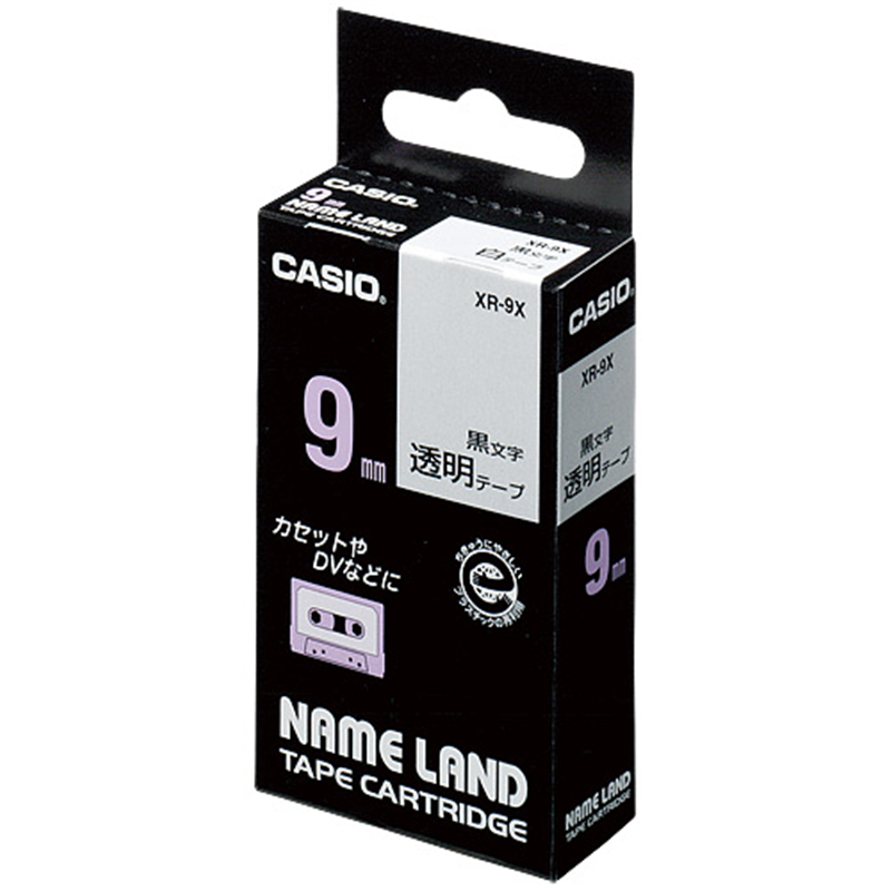 カシオ計算機 透明テープ XR-9X 透明に黒文字 9mm 1個(ご注文単位1個)【直送品】