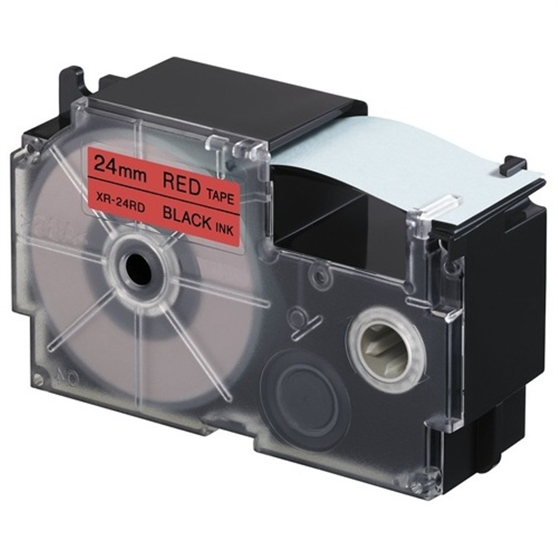 カシオ計算機 ラベルテープ XR-24RD 赤に黒文字 24mm  1個（ご注文単位1個）【直送品】