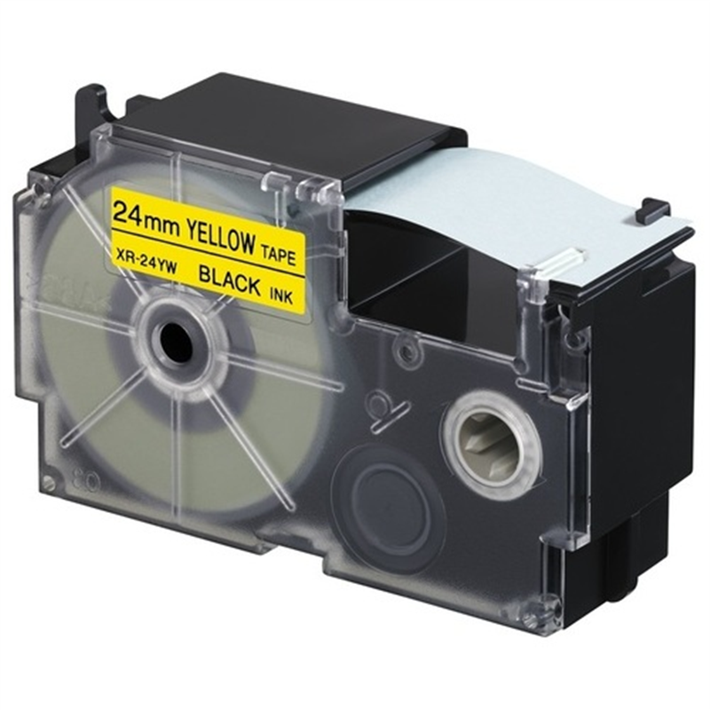 カシオ計算機 ラベルテープ XR-24YW 黄に黒文字 24mm  1個（ご注文単位1個）【直送品】