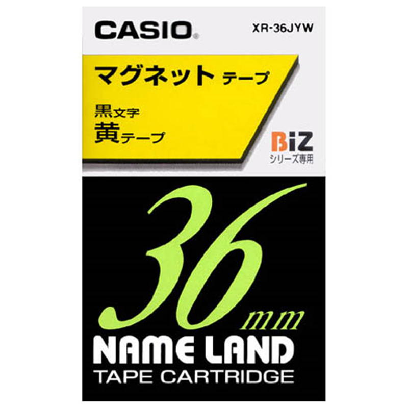 カシオ計算機 マグネットテープ XR-36JYW 黄に黒文字36mm 1個（ご注文単位1個）【直送品】