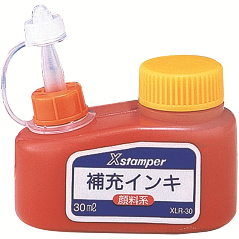 シヤチハタ Xスタンパー補充インキ30ml XLR-30 朱 顔料 1個(ご注文単位1個)【直送品】