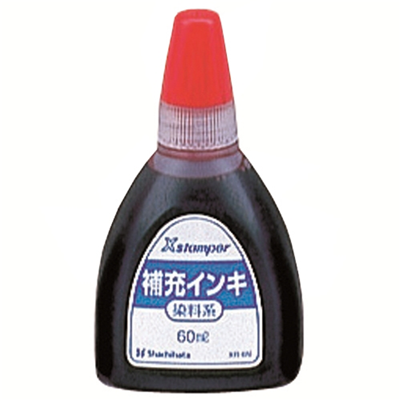 シヤチハタ Xスタンパー補充インキ60ml XR-6N 赤 染料 1個(ご注文単位1個)【直送品】