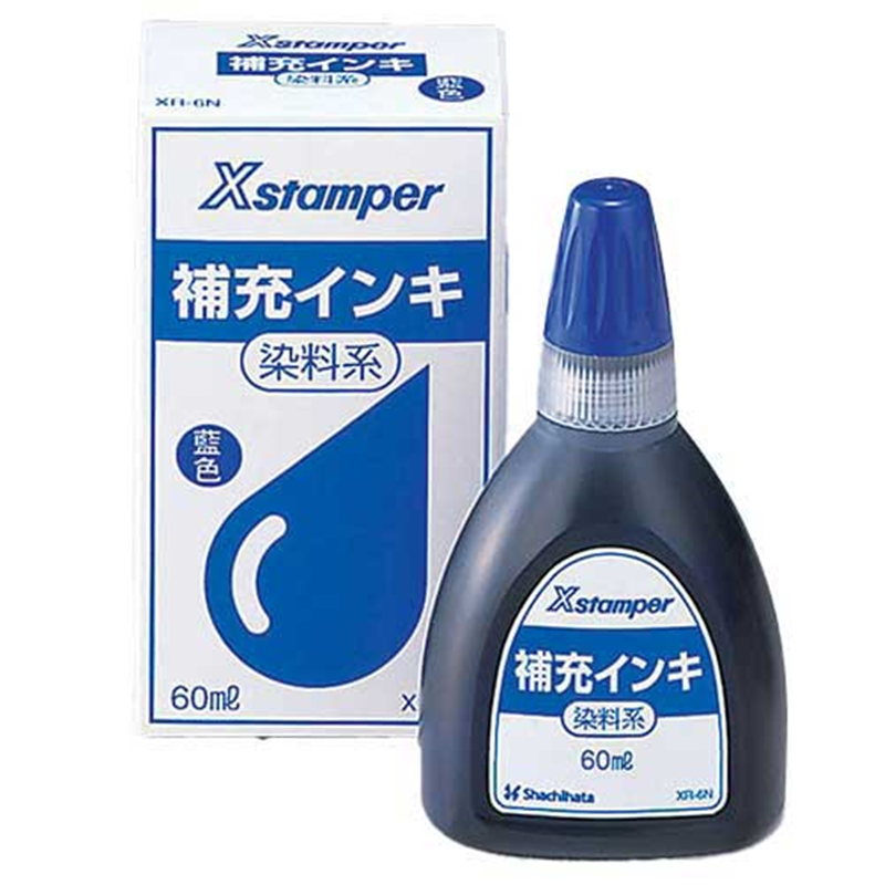 シヤチハタ Xスタンパー補充インキ60ml XR-6N 藍 染料 1個(ご注文単位1個)【直送品】