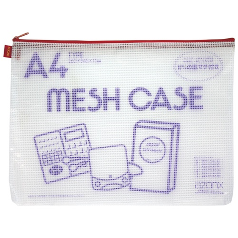 セキセイ メッシュケース AZ-75E A4 レッド  1個（ご注文単位1個）【直送品】