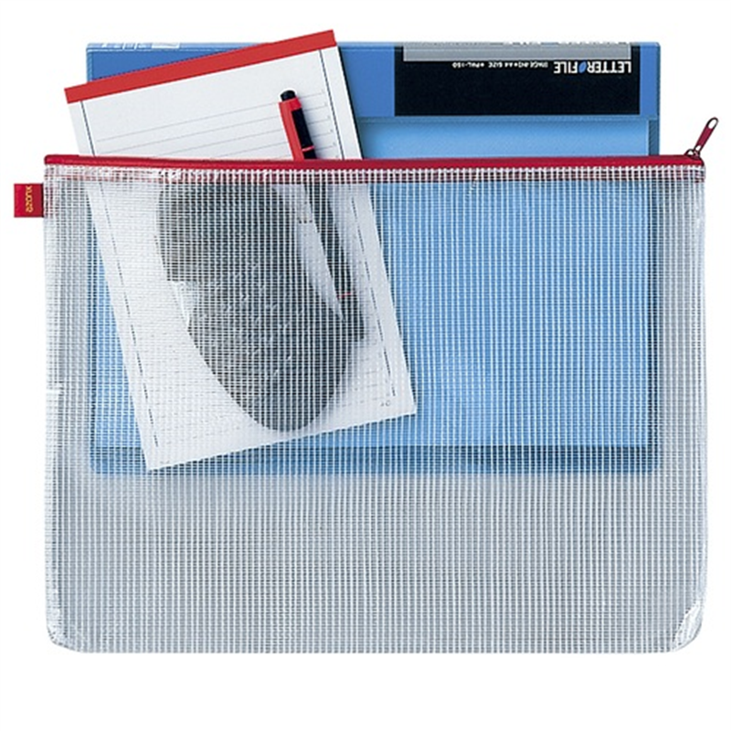 セキセイ メッシュケース AZ-75E A4 レッド 1個(ご注文単位1個)【直送品】