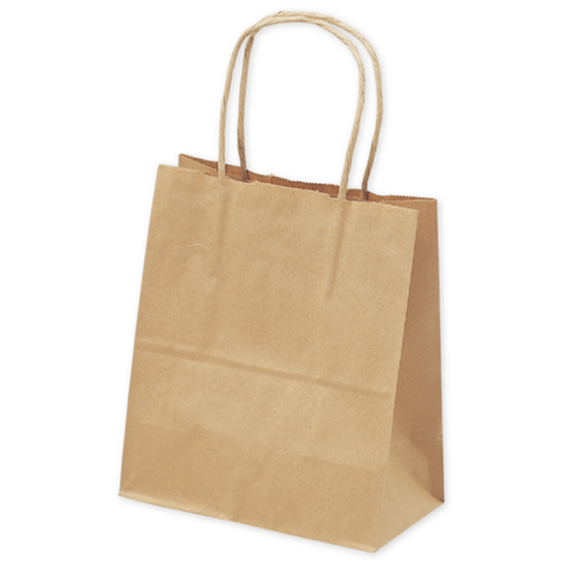 ササガワ 手提げバック 茶無地 特小 50-5914 25枚入 1個(ご注文単位1個)【直送品】