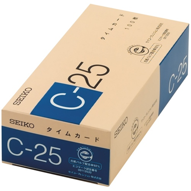 セイコー タイムカード C-25 100枚 1個(ご注文単位1個)【直送品】