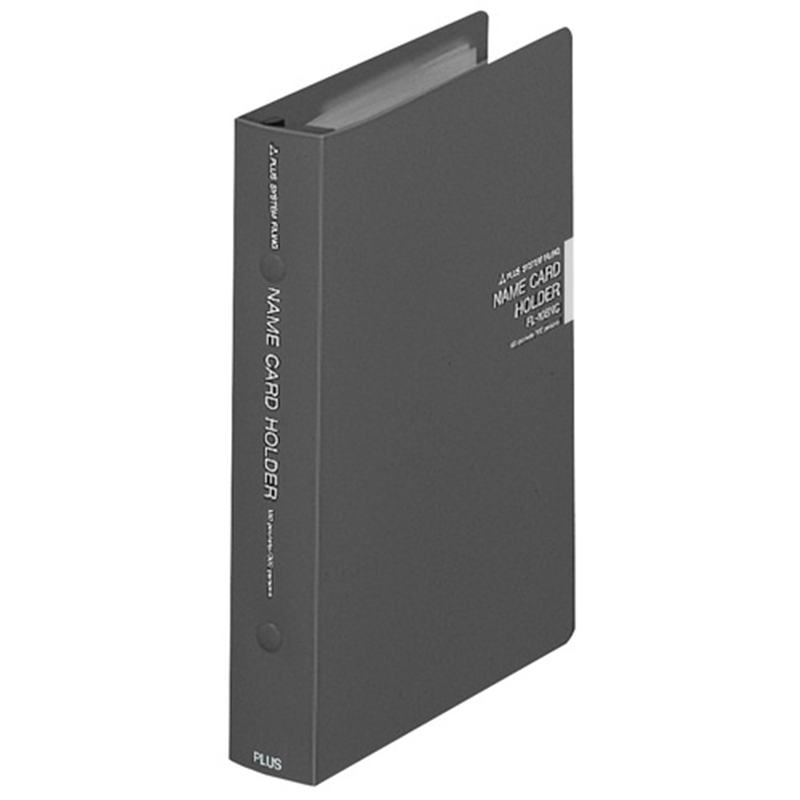 プラス 名刺ホルダー FL-107NC 30mm ダークグレー  1個（ご注文単位1個）【直送品】