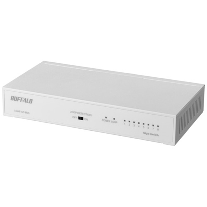 BUFFALO スイッチングハブ 8ポート LSW6-GT-8NS/WH  1個（ご注文単位1個）【直送品】