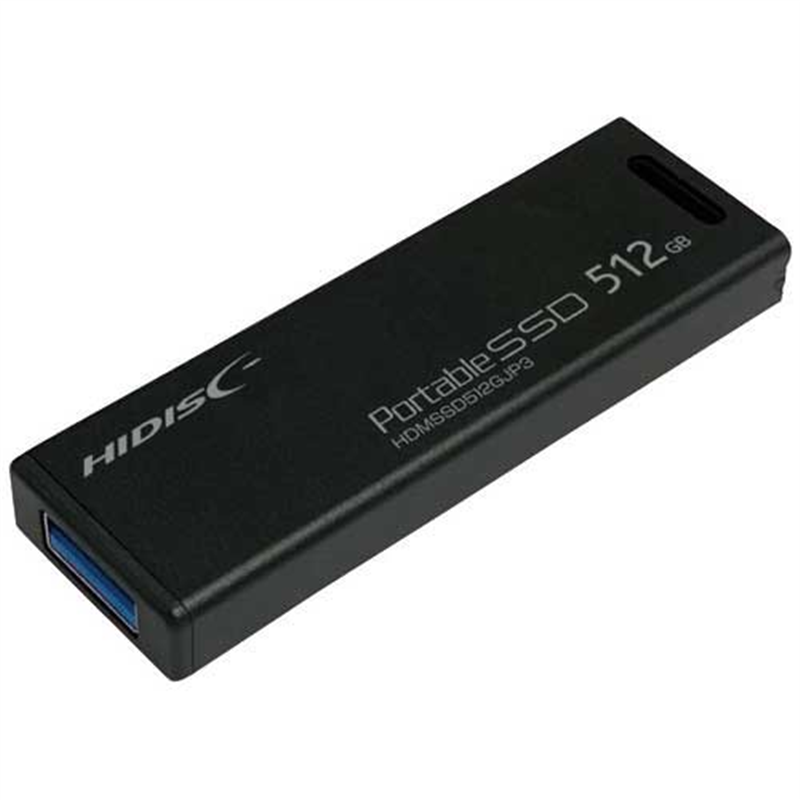 HIDISC スティック型SSD 512GB HDMSSD512GJP3R  1個（ご注文単位1個）【直送品】