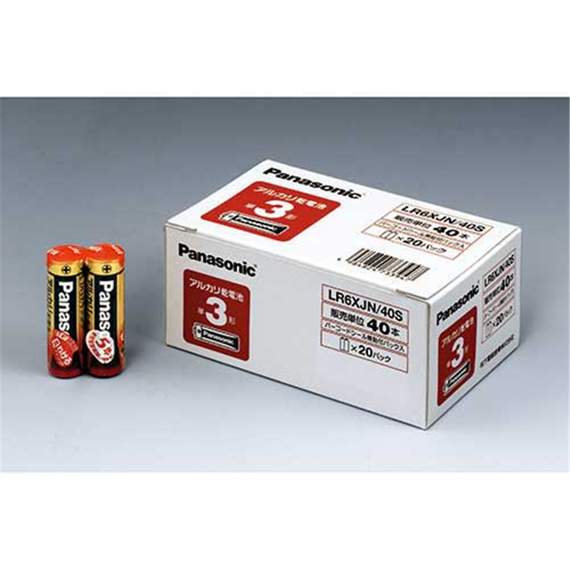 Panasonic アルカリ乾電池 単3 40本 LR6XJN/40S 1個(ご注文単位1個)【直送品】