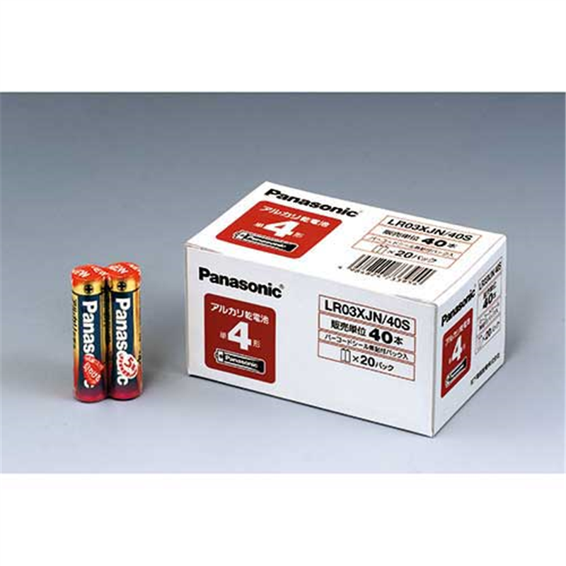 Panasonic アルカリ乾電池 単4 40本 LR03XJN/40S 1個(ご注文単位1個)【直送品】