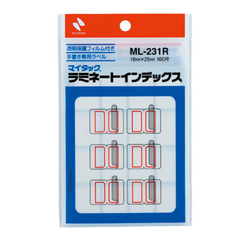 ニチバン ラミネートインデックス ML-231R 赤  1個（ご注文単位1個）【直送品】