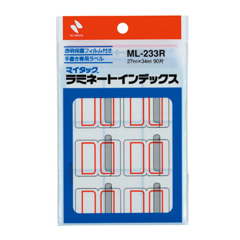 ニチバン ラミネートインデックス ML-233R 赤  1個（ご注文単位1個）【直送品】