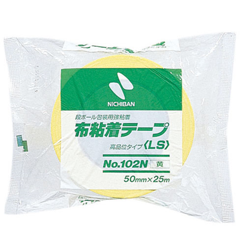 ニチバン カラー布テープ 102N-50 50mm×25m 黄色  1個（ご注文単位1個）【直送品】