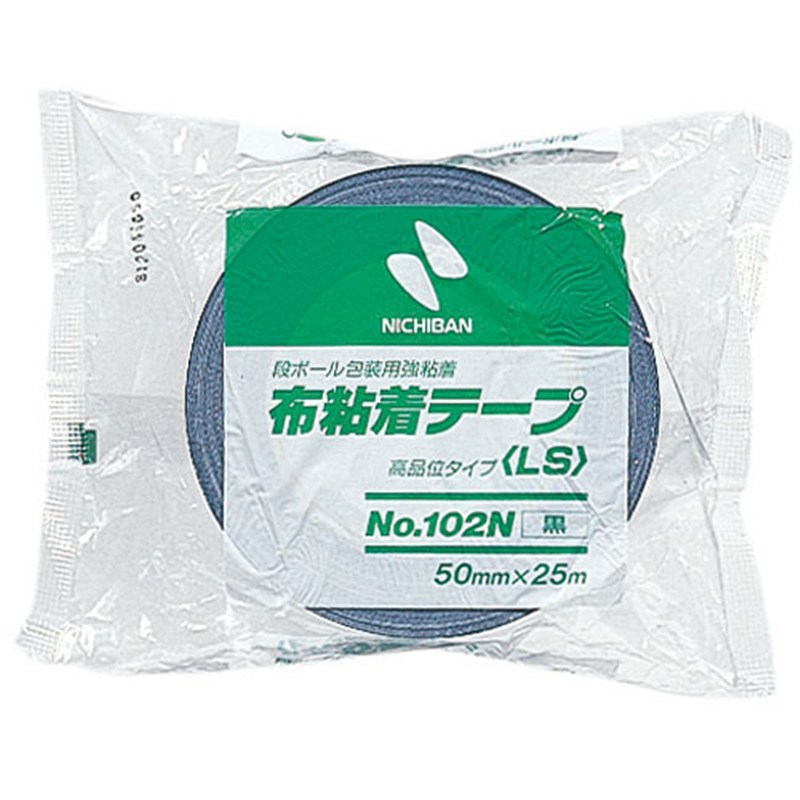 ニチバン カラー布テープ 102N-50 50mm×25m 黒  1個（ご注文単位1個）【直送品】