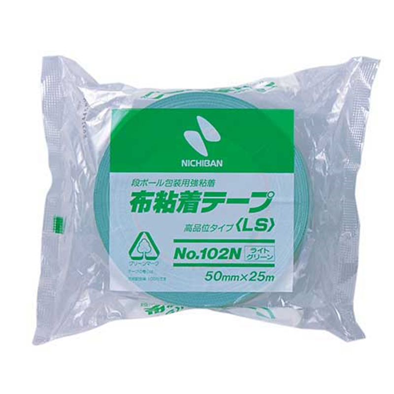 ニチバン カラー布テープ 102N-50 50mm×25mライト緑 1個（ご注文単位1個）【直送品】