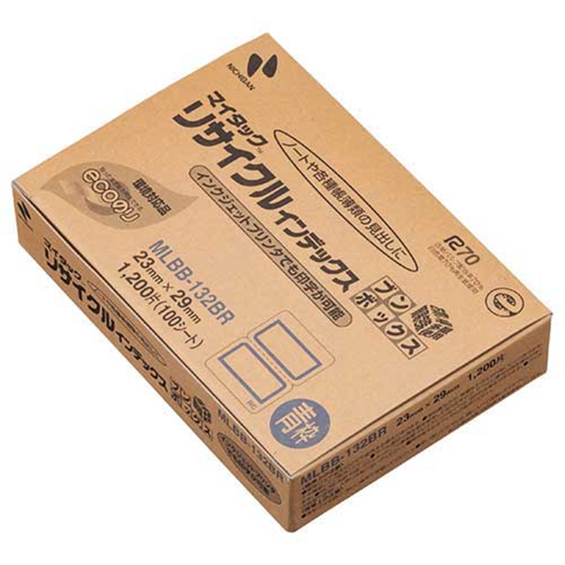 ニチバン リサイクルインデックス 中 MLBB-132BR 青 1個(ご注文単位1個)【直送品】