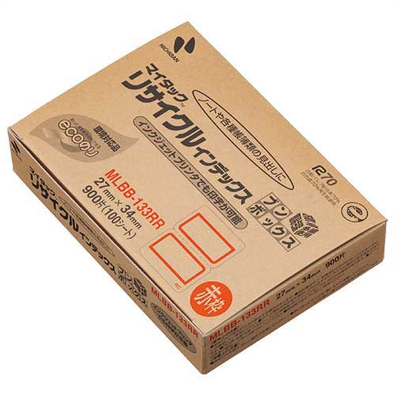 ニチバン リサイクルインデックス 大 MLBB-133RR 赤 1個(ご注文単位1個)【直送品】