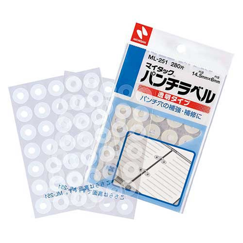 ニチバン パンチラベル ML-251 透明 1個(ご注文単位1個)【直送品】