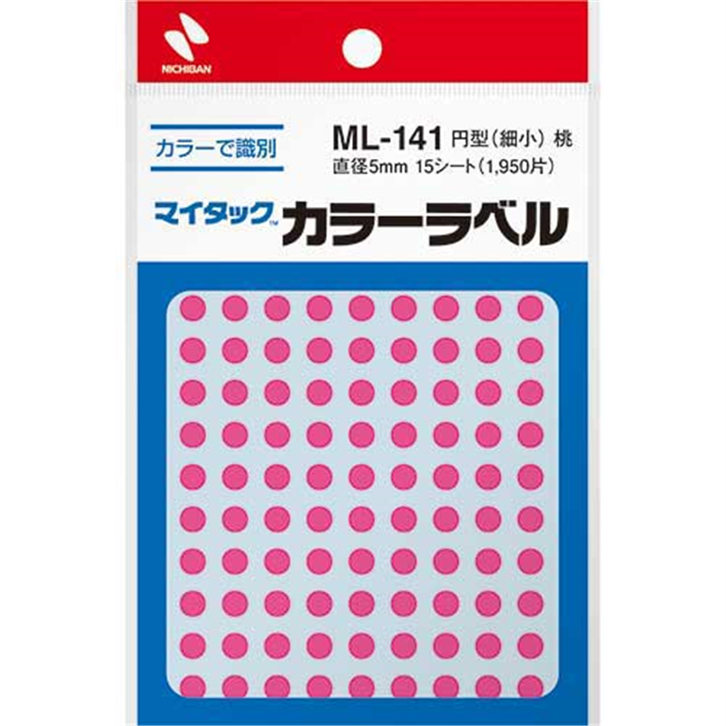 ニチバン マイタック カラーラベル ML-141 桃 5mm  1個（ご注文単位1個）【直送品】