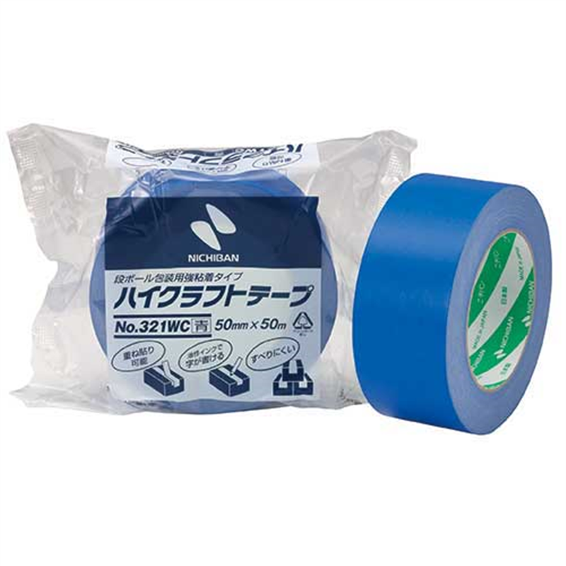 ニチバン ハイクラフトテープ321WC-50 50mm×50m青 1個(ご注文単位1個)【直送品】