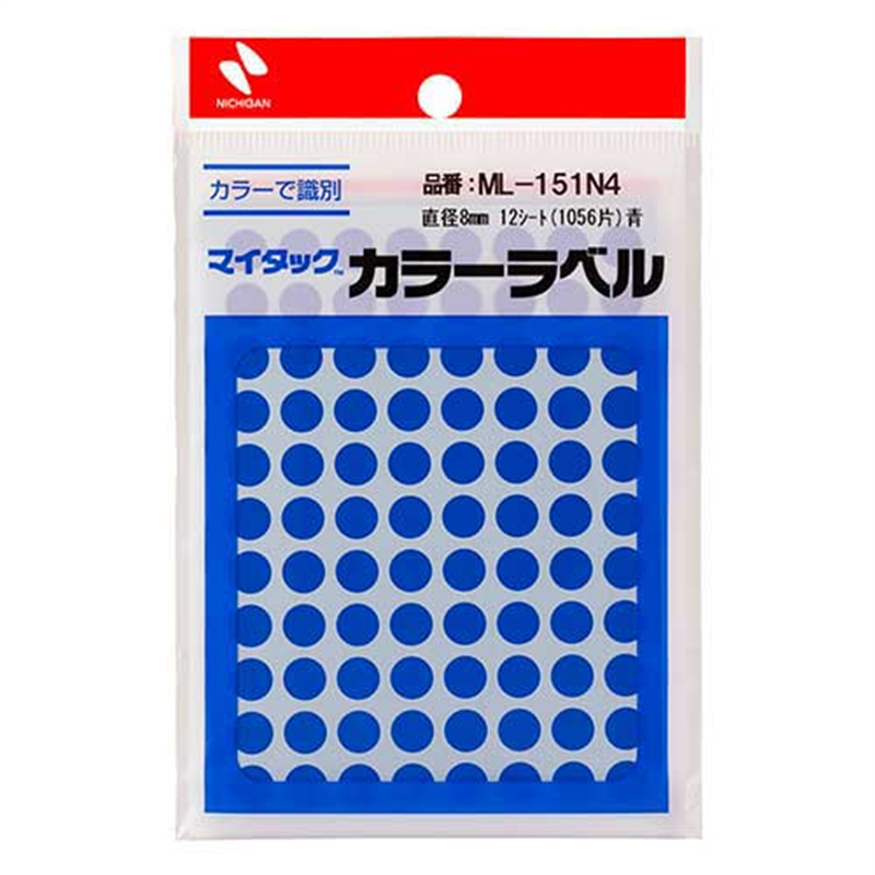 ニチバン マイタック カラーラベル ML-151N4 青 8mm  1個（ご注文単位1個）【直送品】