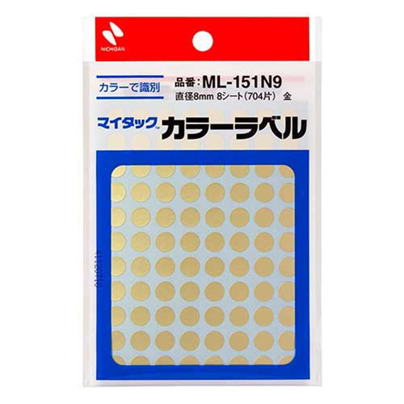 ニチバン マイタック カラーラベル ML-151N9 金 8mm 1個(ご注文単位1個)【直送品】