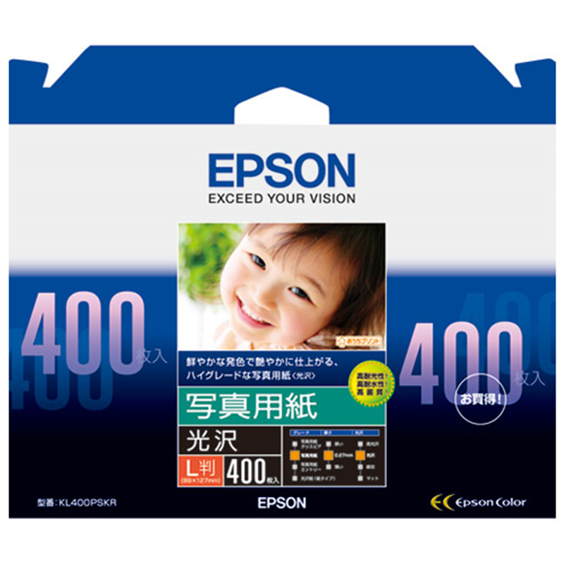 EPSON 写真用紙 光沢 KL400PSKR  1個（ご注文単位1個）【直送品】