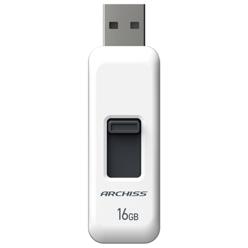 ARCHISS スライド式USBメモリ 16GB AS-016GU2-PSW  1個（ご注文単位1個）【直送品】