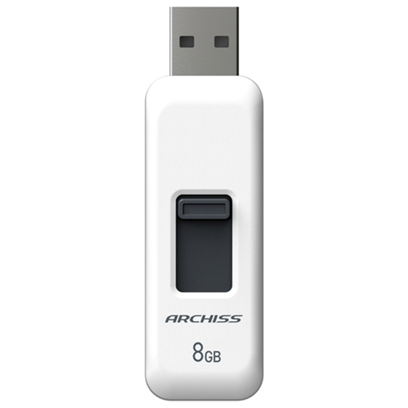 ARCHISS スライド式USBメモリ 8GB AS-008GU2-PSW  1個（ご注文単位1個）【直送品】